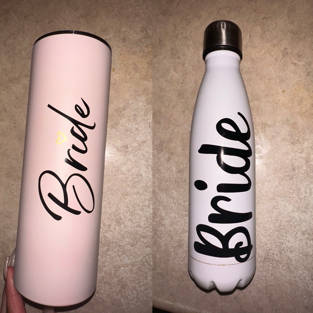Pink Bride Tumbler & Bride Water Bottle
